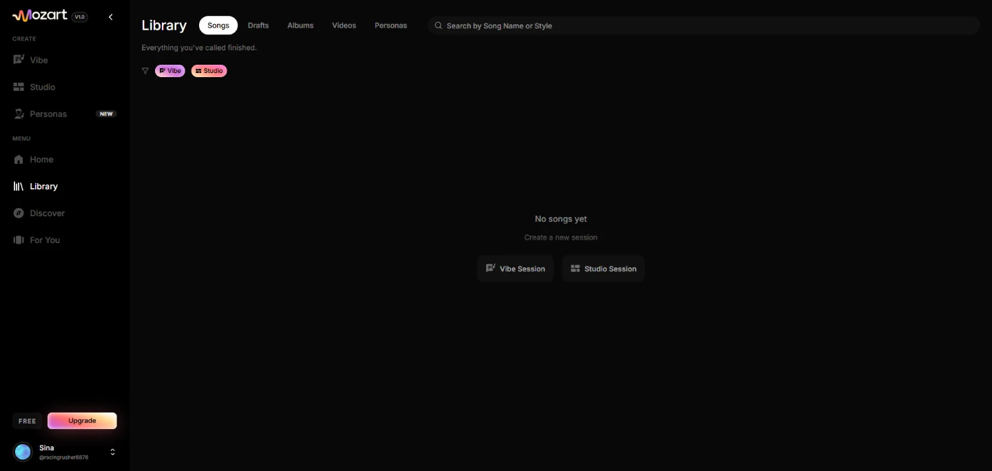 MozartAI Library for managing your songs