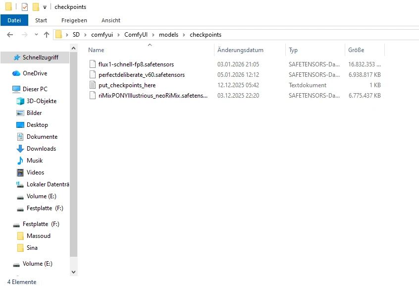 Flux Checkpoint Verzeichnis